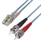 10m Duplex Fibre Optic Multi-Mode Cable OM3 50/125 Micron LC to ST Aqua