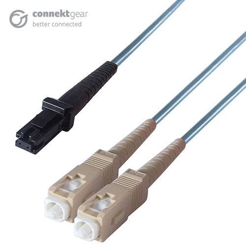 Duplex Fibre Optic Multi-Mode Cable OM3 50/125 Micron MT to SC Aqua