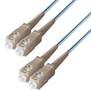 10m Duplex Fibre Optic Multi-Mode Cable OM3 50/125 Micron SC to SC Aqua