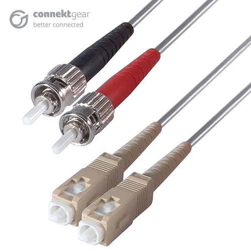 Duplex Fibre Optic Multi-Mode Cable OM3 50/125 Micron ST to SC Aqua