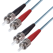 Duplex Fibre Optic Multi-Mode Cable OM3 50/125 Micron ST to ST Aqua