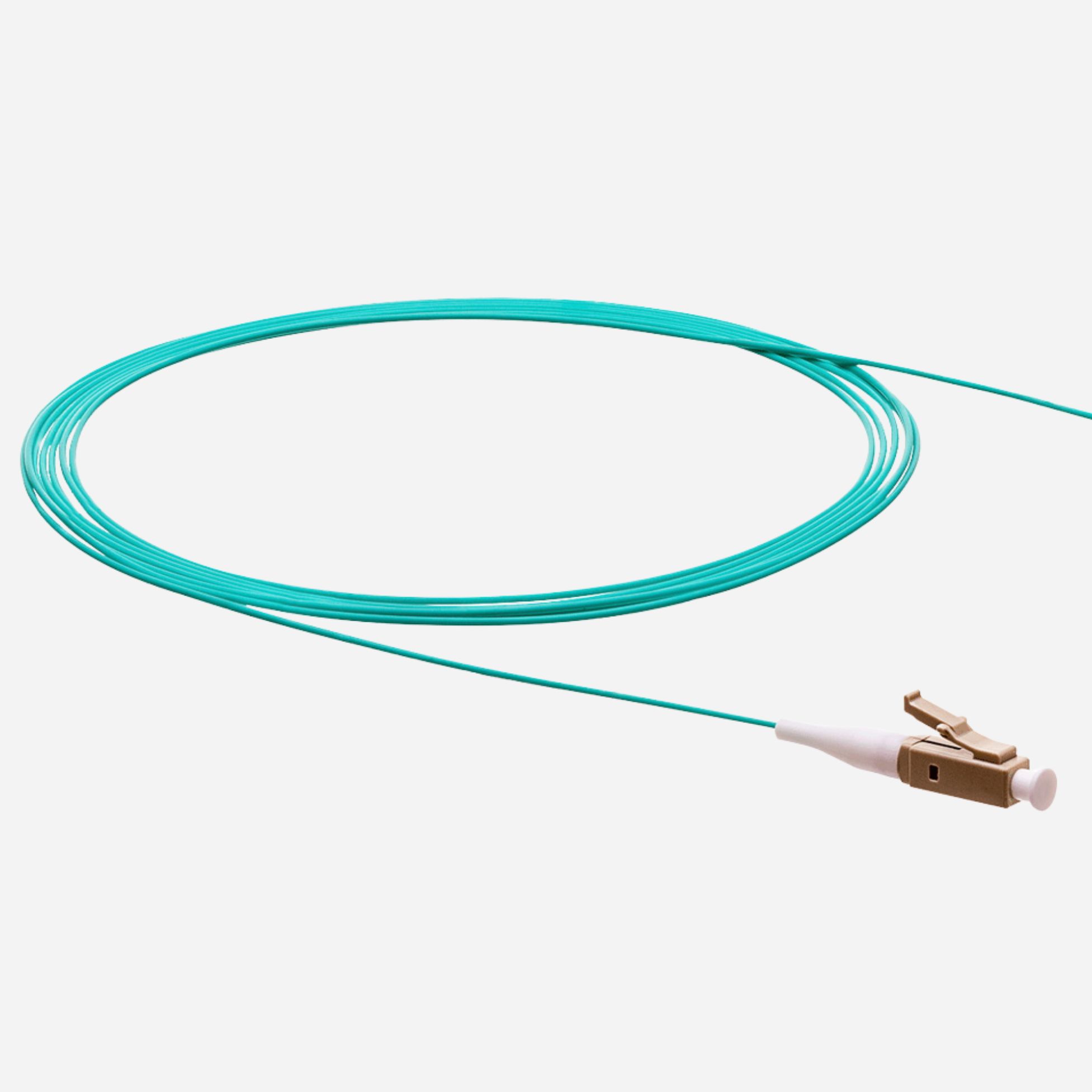 1m LC OM4 Aqua 900um Simplex Pigtail