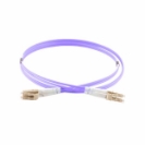 1m Duplex Fibre Optic Multi-Mode Cable OM4 50/125 Micron LC to LC Purple