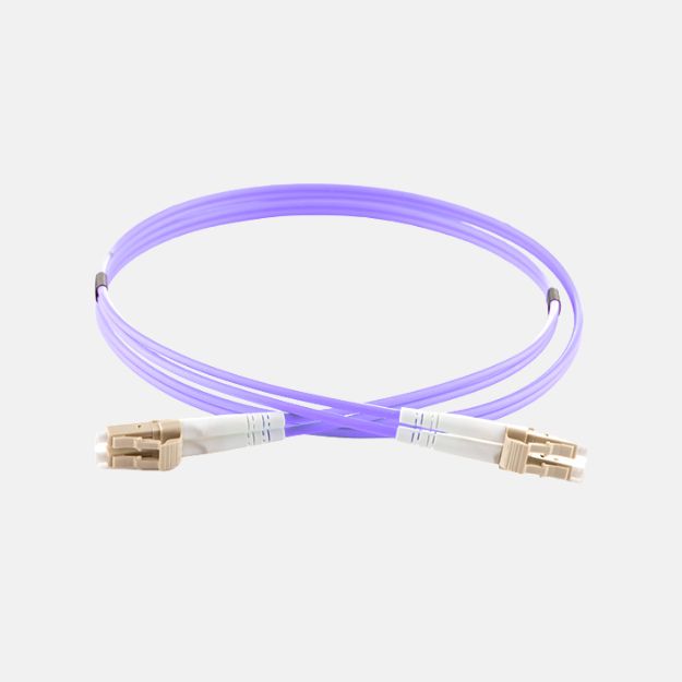 Duplex Fibre Optic Multi-Mode Cable OM4 50/125 Micron LC to LC Purple
