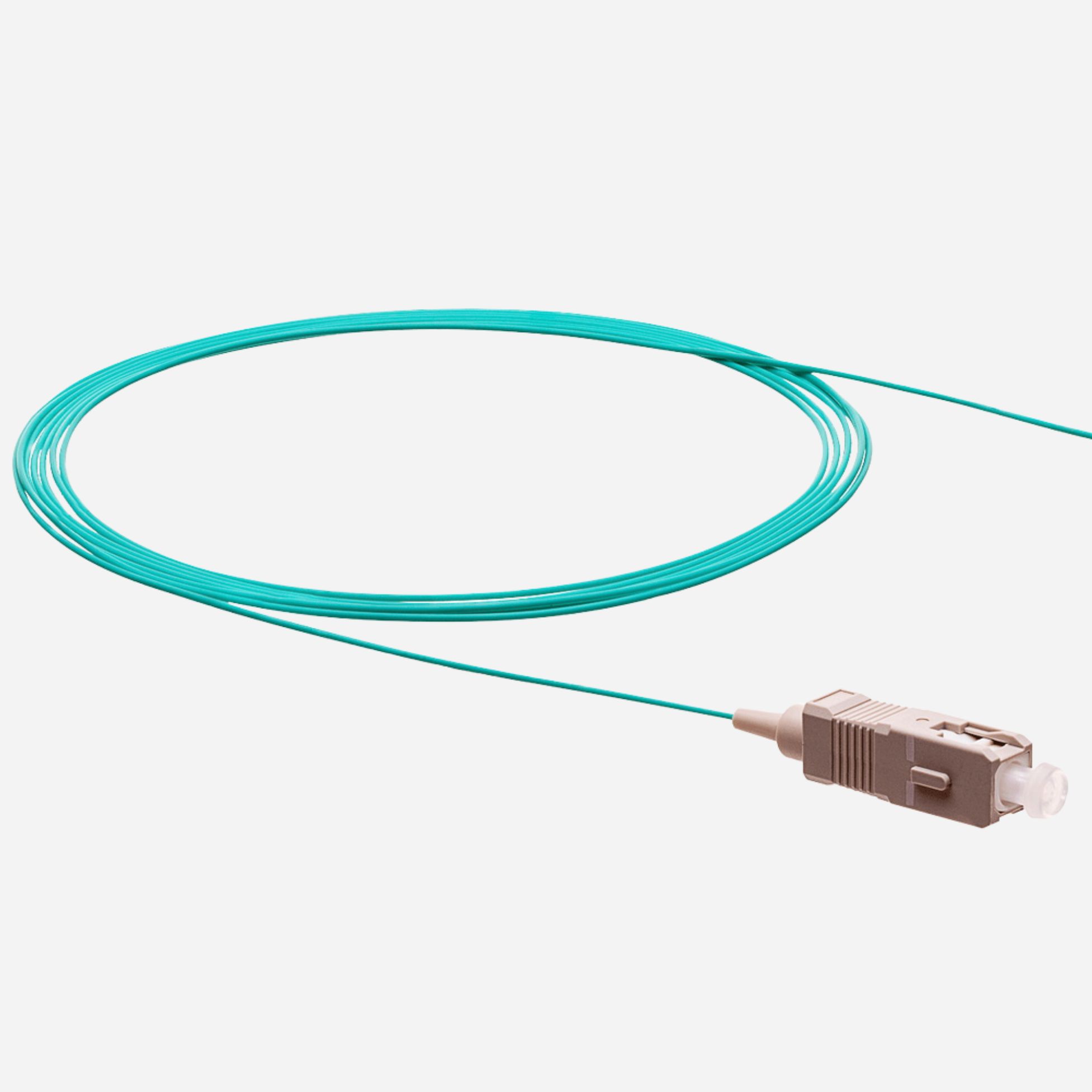 1m SC OM4 Aqua 900um Simplex Pigtail