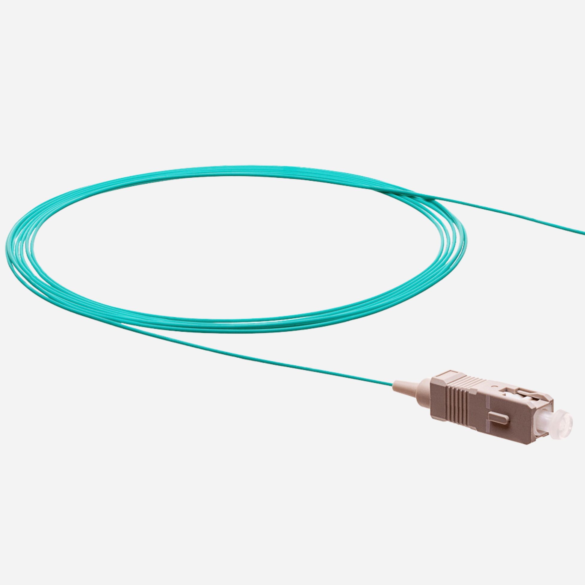 2m SC OM4 Aqua 900um Simplex Pigtail