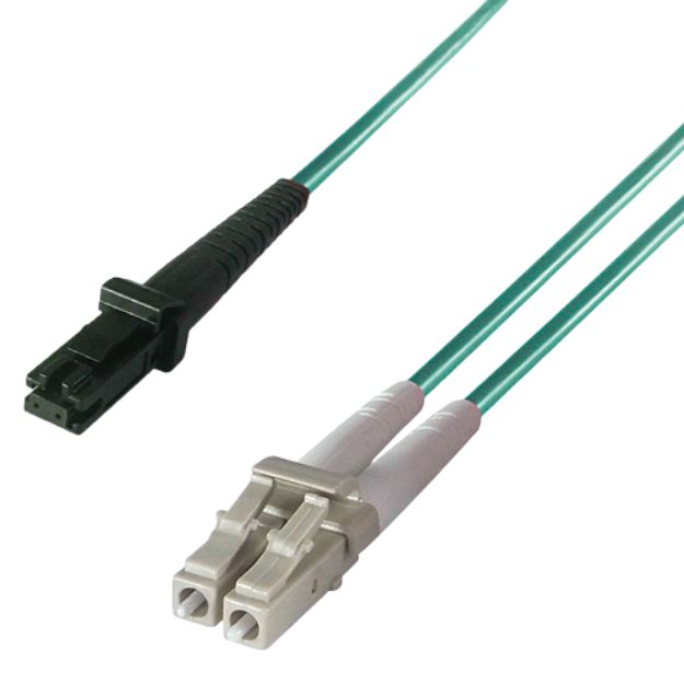 3m Duplex Fibre Optic Multi-Mode Cable OM4 50/125 Micron MT to LC Aqua