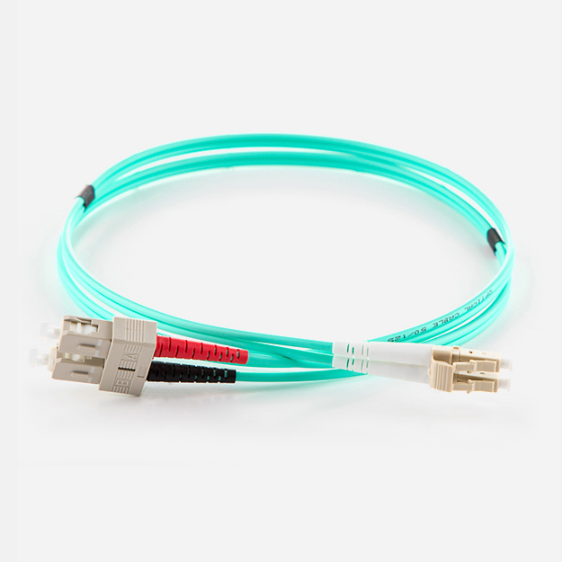5m LC-SC OM4 Aqua 3mm Duplex Patch Cord
