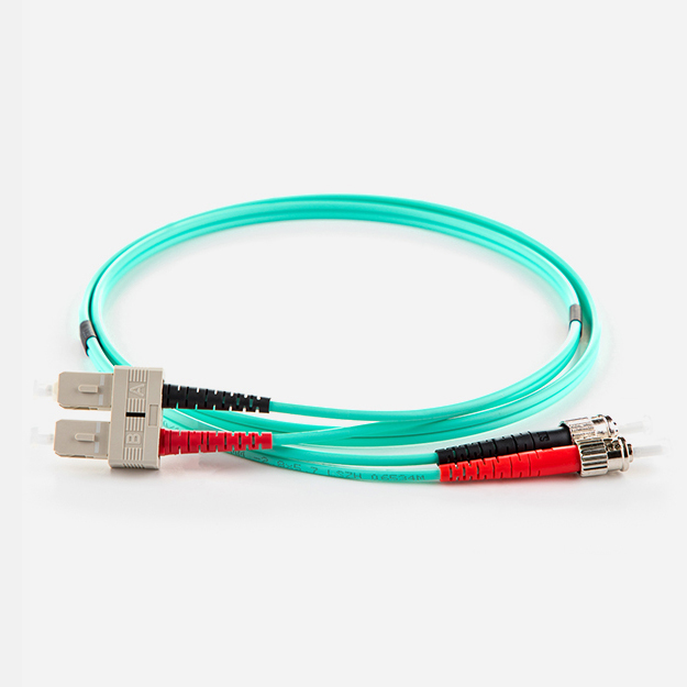 10m ST-SC OM4 Aqua 3mm Duplex Patch Cord