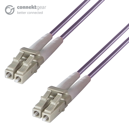 Duplex Fibre Optic Multi-Mode Cable OM4 50/125 Micron LC to LC Purple