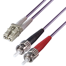 5m Duplex Fibre Optic Multi-Mode Cable OM4 50/125 Micron LC to ST Purple