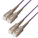 1m Duplex Fibre Optic Multi-Mode Cable OM4 50/125 Micron SC to SC Purple