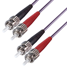 1m Duplex Fibre Optic Multi-Mode Cable OM4 50/125 Micron ST to ST Purple