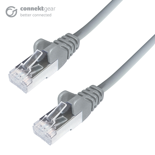 10m RJ45 CAT6A SSTP Stranded Flush Moulded LS0H Network Cable - 26AWG - Grey