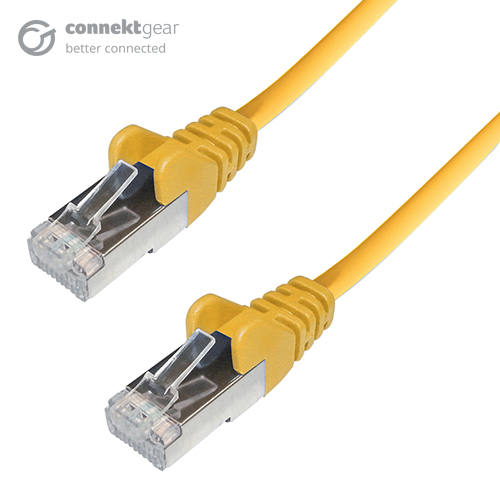 RJ45 CAT6A SSTP Stranded Flush Moulded LS0H Network Cable 26AWG - Yellow
