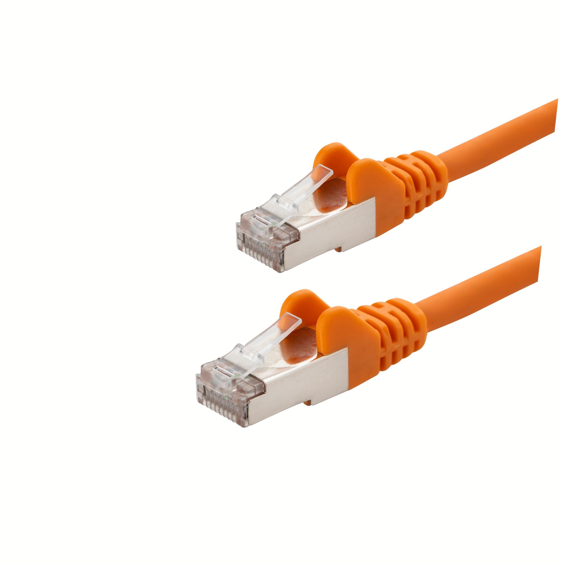 10m RJ45 CAT6a SSTP Stranded Flush Moulded LS0H Network Cable - 26AWG - Orange
