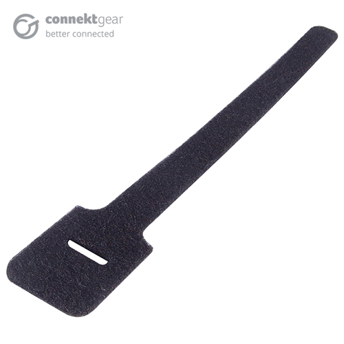 a black hook and loop cable tie