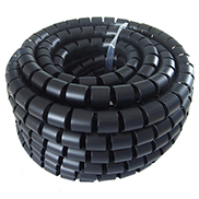 A black cable tidy spiral wrap