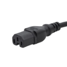 1m Mains Extension Hot Rated Power Cable C14 Plug to C15 Socket