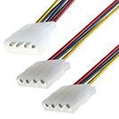 150mm Internal Molex Power Splitter Cable 5.25 male to 2 x 5.25 females