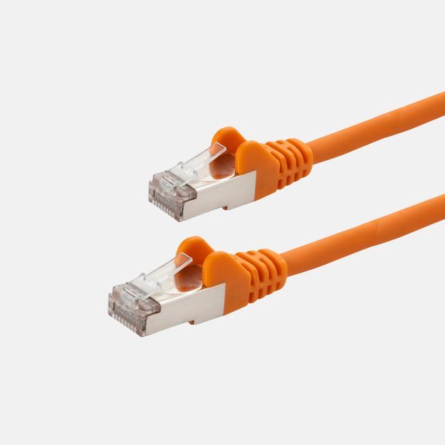 0.5m RJ45 CAT6a SSTP Stranded Flush Moulded LS0H Network Cable - 26AWG - Orange