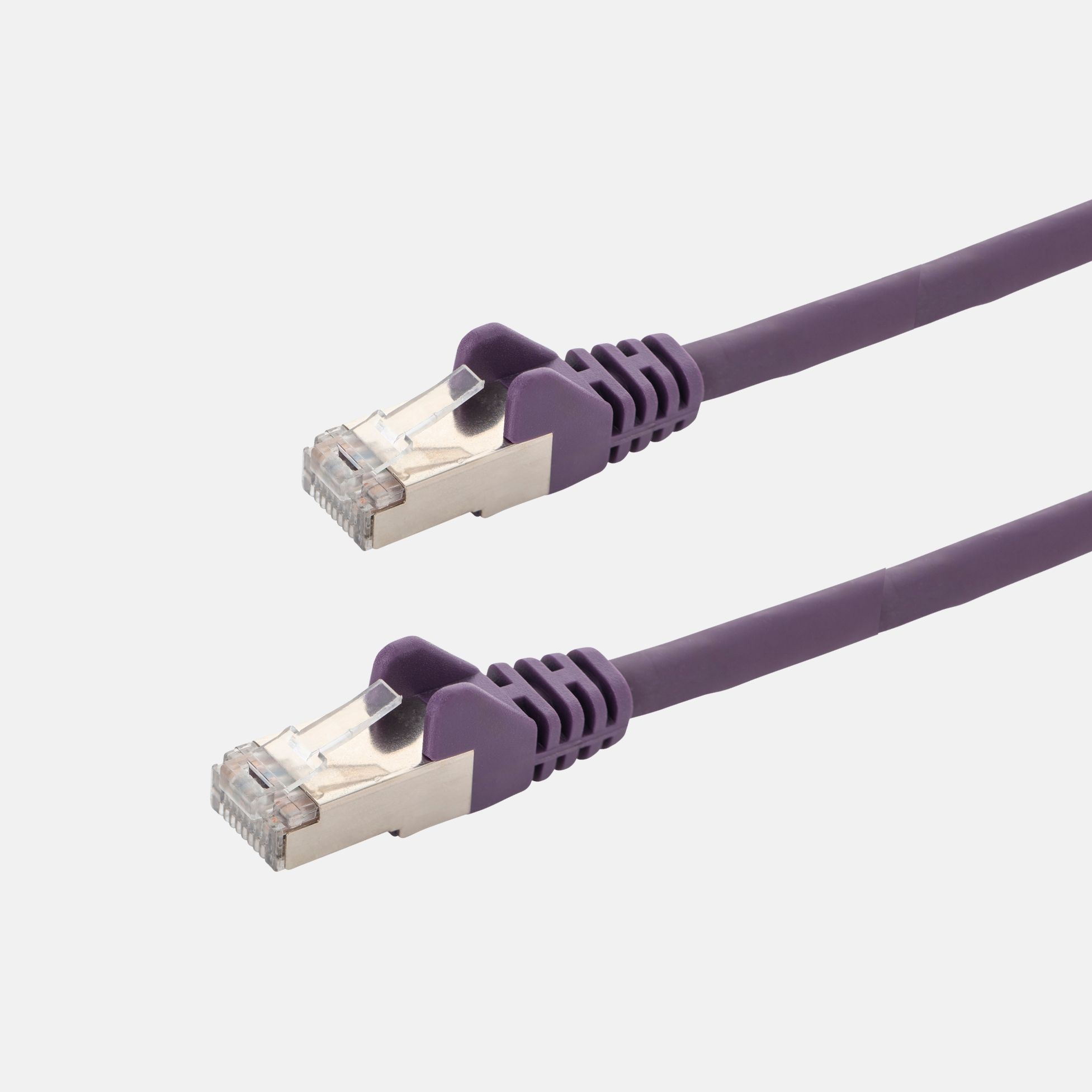 0.5m RJ45 CAT6a SSTP Stranded Flush Moulded LS0H Network Cable - 26AWG - Purple