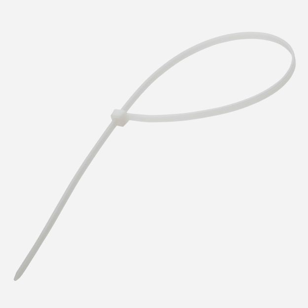 Plastic Cable Ties (High Tensile Strength) 300 x 3.6mm - Pack of 100 - Natural